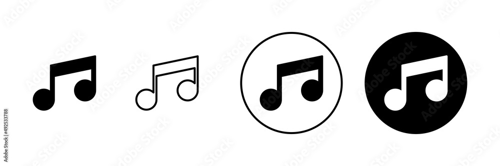 Music icons set. note music sign and symbol Music icons set. note music sign and symbol