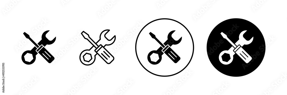 Repair tools icons set. tool sign and symbol. setting icon. Wrench and screwdriver. Service