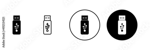Usb icons set. Flash disk sign and symbol. flash drive sign.