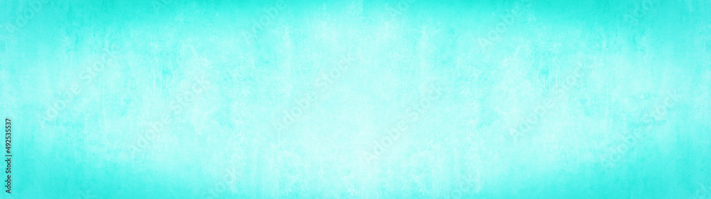 Bright pastel turquoise aquamarine colored painted paper texture background template pattern, long panoramic banner Bright pastel turquoise aquamarine colored painted paper texture background template pattern, long panoramic banner