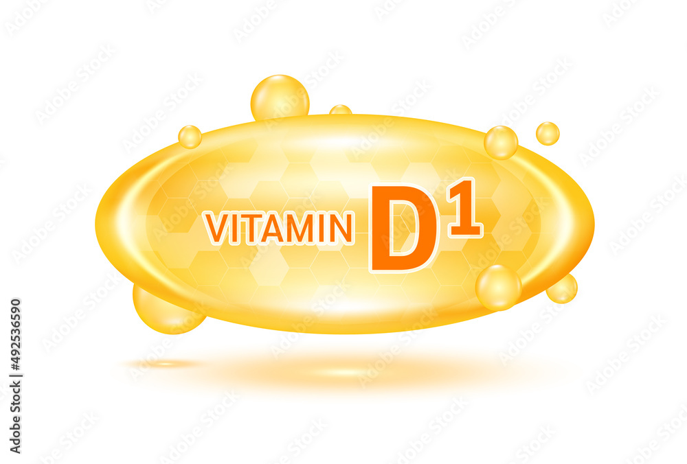 Vitamin D1 and minerals complex. Glossy vitamins pills capsules. Pill ...