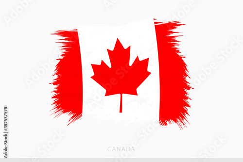 Grunge flag of Canada, vector abstract grunge brushed flag of Canada.