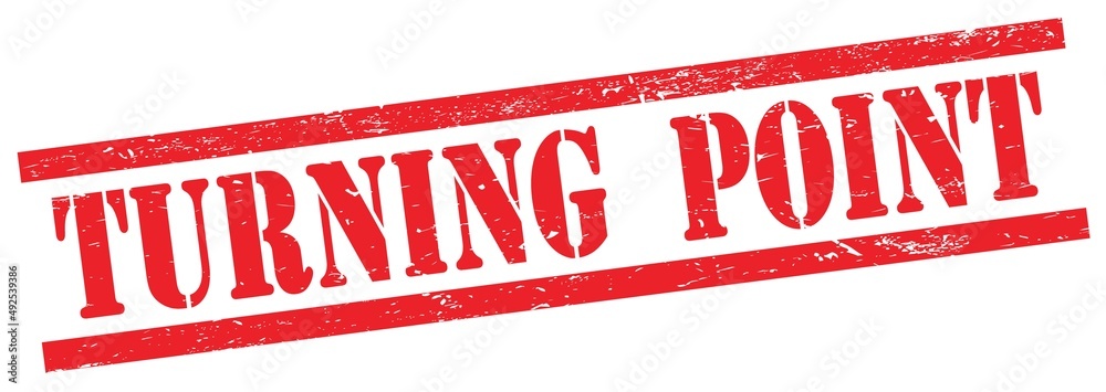 TURNING POINT text on red grungy rectangle stamp. TURNING POINT text on red grungy rectangle stamp.