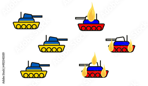 Ukrainian Army Against Russia.Vector Illustration photo