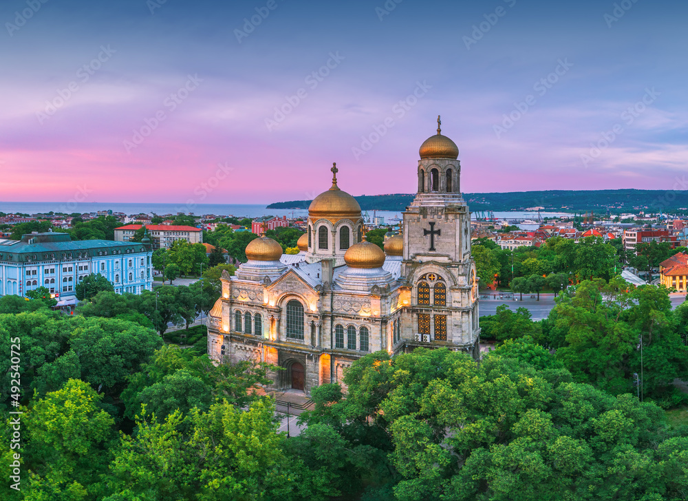 The Cathedral of the Assumption in Varna, Bulgaria, Aerial view
