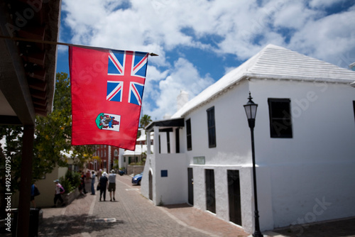 Small Side Street in the Shopping District of Bermuda
