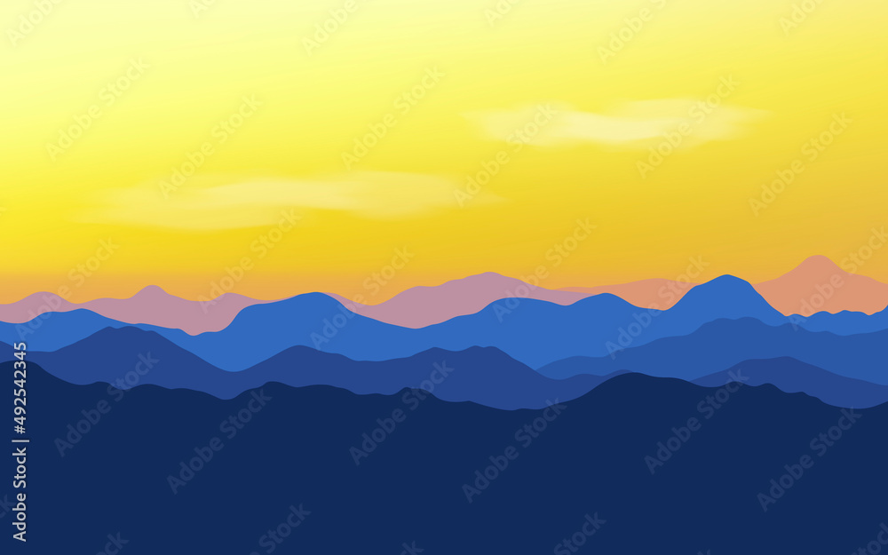 silhouettes of panoramic mountains view landscape silhouettes of panoramic mountains view landscape