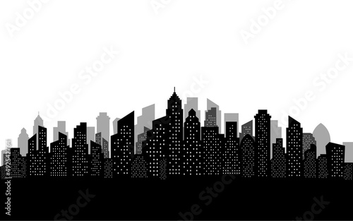 silhouette of city skyline view background