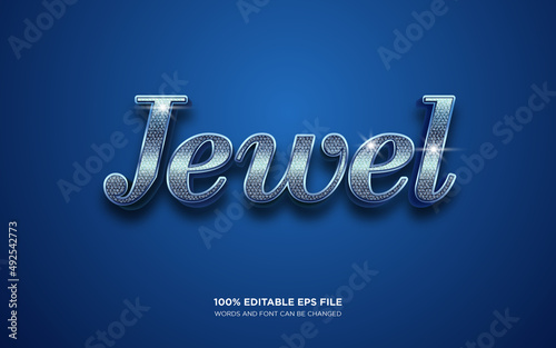 Jewel 3D editable text style effect	