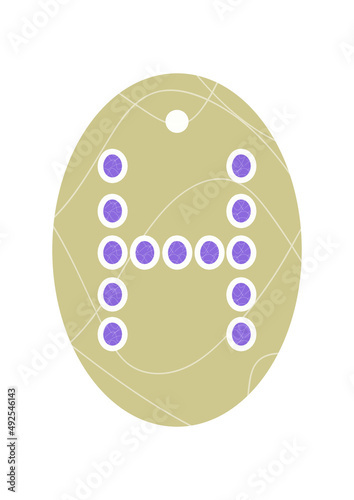 Easter Stickers. Colourful (Violet, etc.) Letters and Eggs on Colourful (Beige, etc.) Backgrounds with Seamless Scribble Patterns. Hand Draw Letter, Egg and Pattern Vectors. Ideas for Easter, etc.