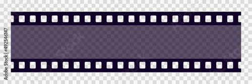 Old frame cinematic in retro style on transparent background. Vintage cinema movie strip vector illustration. Film border cinema design element