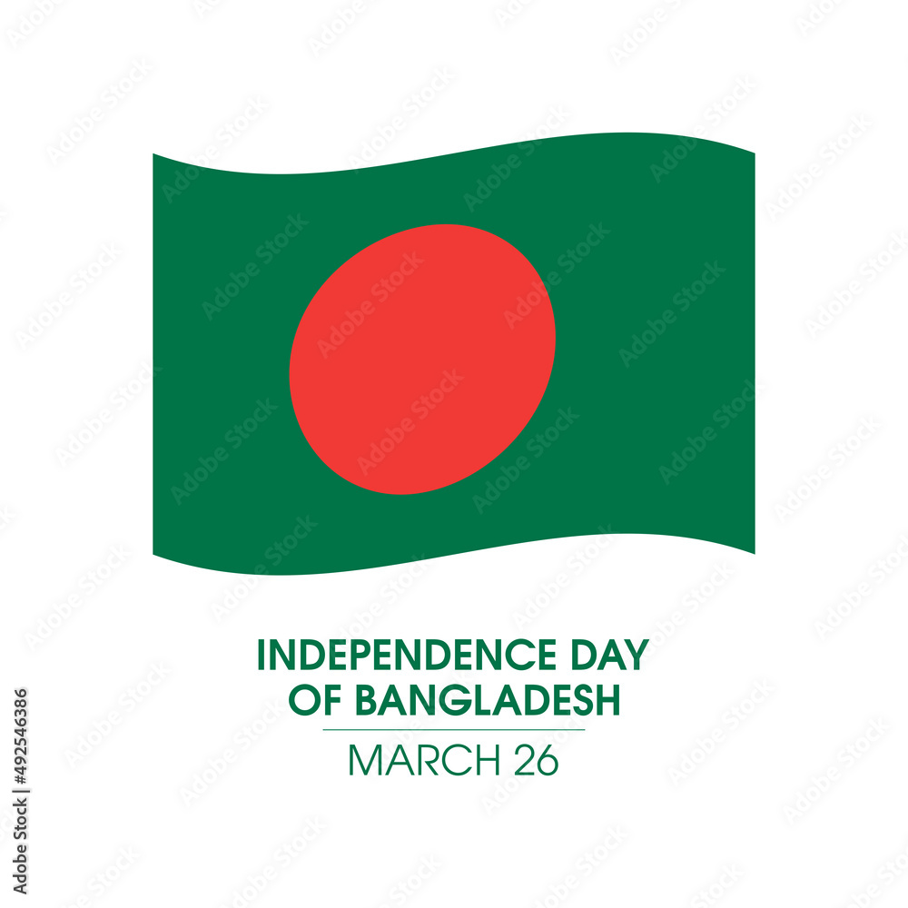 Independence Day of Bangladesh vector. Waving Flag of Bangladesh icon