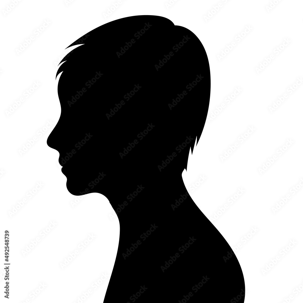 man in profile silhouette, isolated vector
