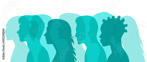 Photos portrait people in profile silhouette