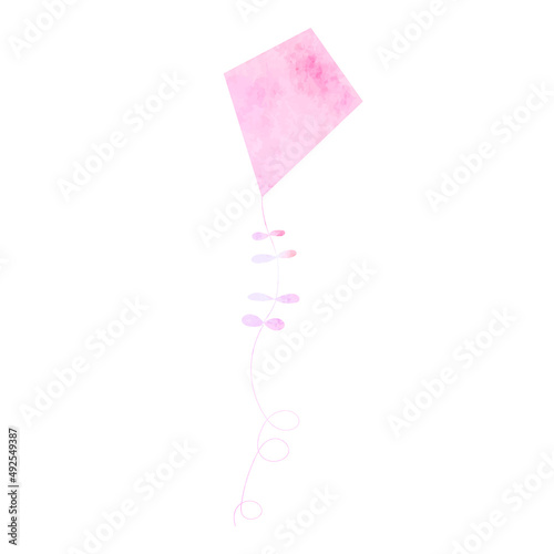 kite watercolor silhouette, isolated vector