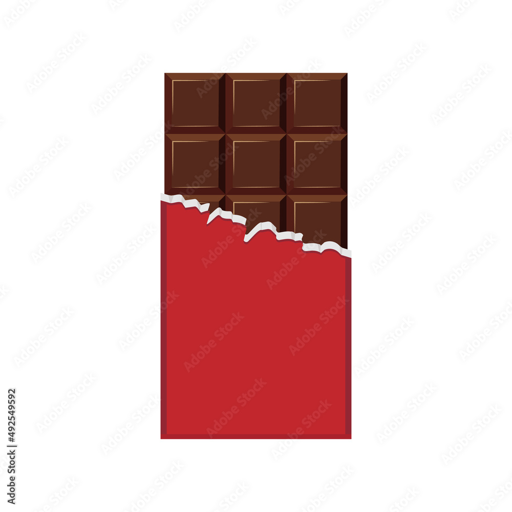 chocolate bar, vector illustration isolated on white background