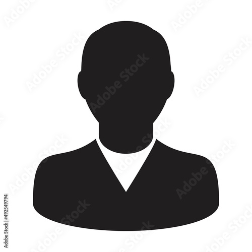 Man icon vector user person profile avatar symbol for business in a flat color glyph pictogram sign illustration