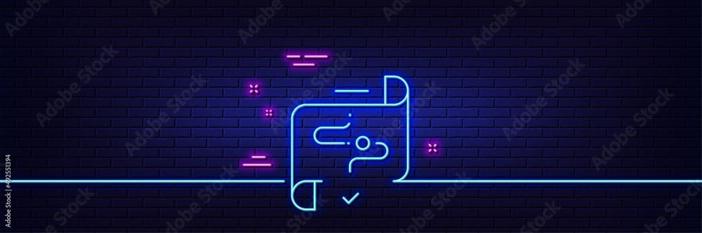 Neon light glow effect. Target path line icon. Stratery goal sign. Core value symbol. 3d line neon glow icon. Brick wall banner. Target path outline. Vector Neon light glow effect. Target path line icon. Stratery goal sign. Core value symbol. 3d line neon glow icon. Brick wall banner. Target path outline. Vector