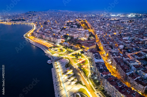 Aerial photo of izmir with drone during daytime photo