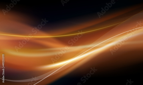 Abstract orange wave on a black background. Dynamic interplay of attractive forms on the subject of modern technologies, communications, energy, motion and space. Abstract flowing wave. Vector EPS10