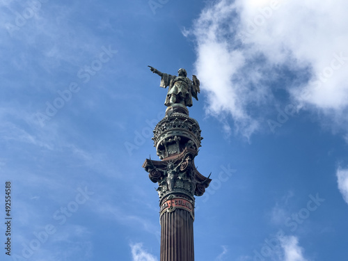 Columbus monument in Barcelona photo