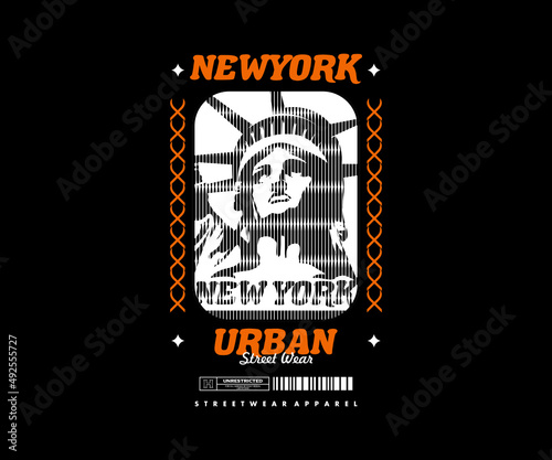Illustration of an Liberty Statue Graphic Design for T shirt  Street Wear and Urban Style