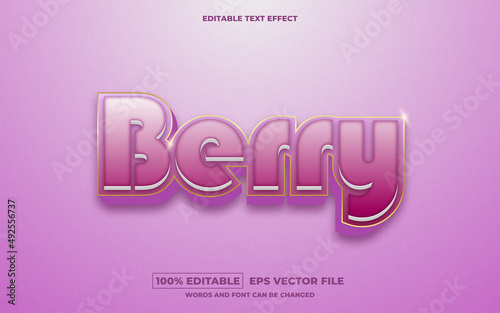 Berry 3D editable text effect premium free download