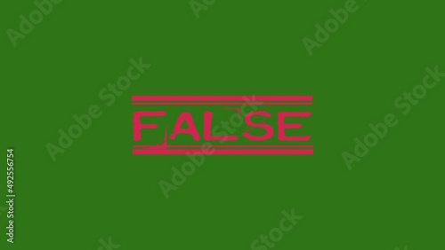 false stamp animation.4K motion animation. green background