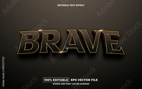 Brave 3D editable text effect premium free download