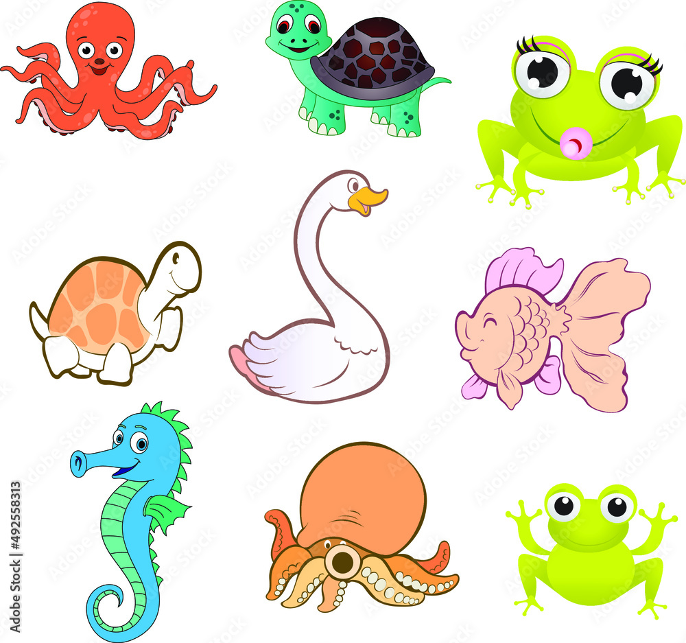 Obraz premium cartoon character funny sticker animal