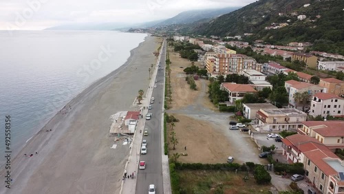 Scenic aerial view over the coastline in Calabria, Italy photo