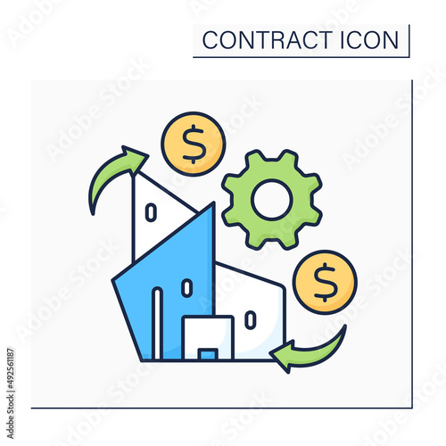 Going concern color icon. Company ability to continue operations or business in future with availability of resources. Contract concept. Isolated vector illustration