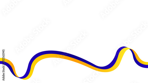 Waving flag of Ukraine. Ribbon. Vector illustration