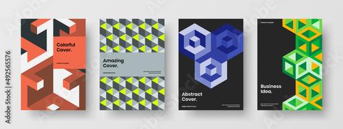 Isolated booklet A4 design vector illustration composition. Simple geometric shapes cover concept collection.