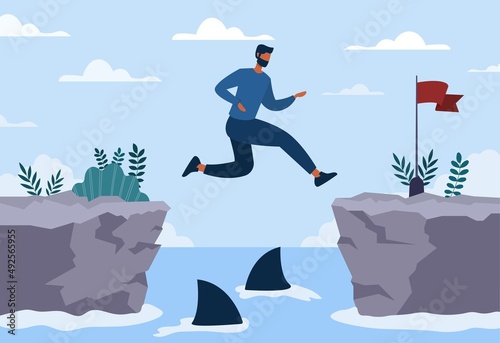 Business leap concept