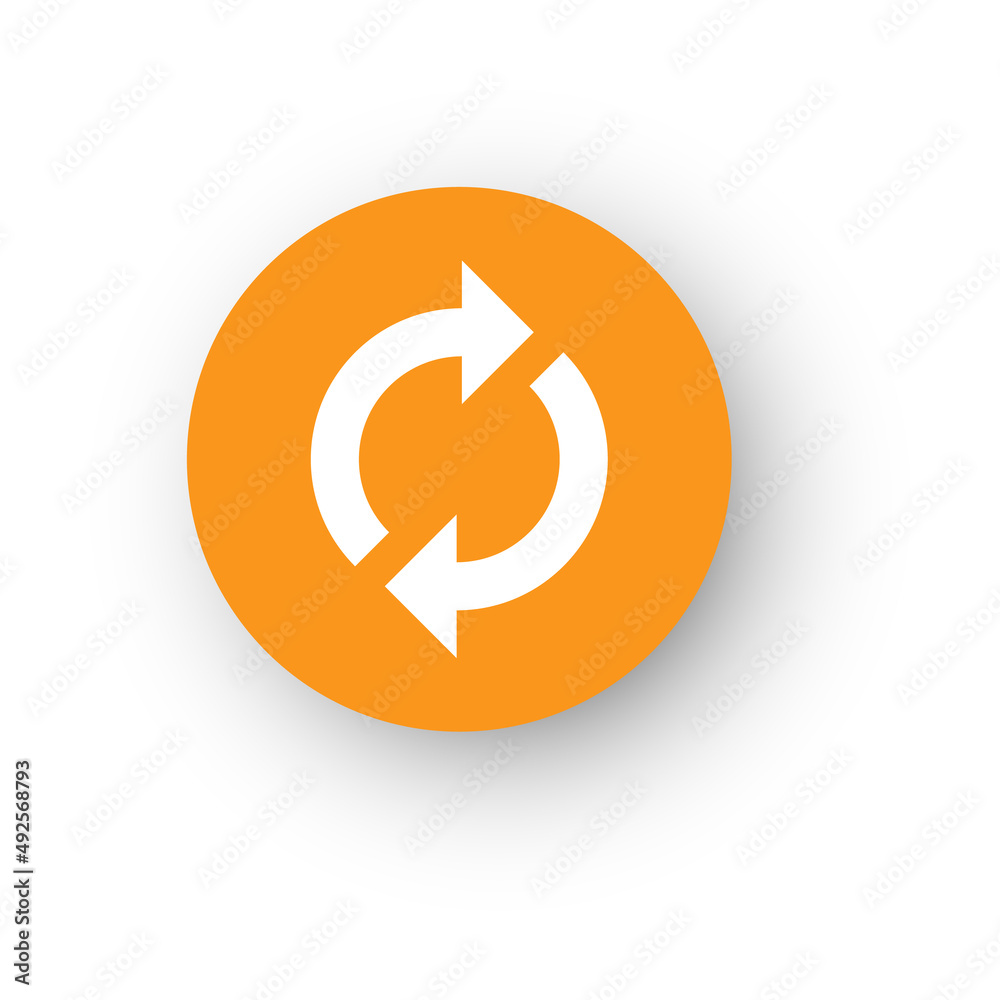 Reload round button. White circular motion arrows Reload round button. White circular motion arrows