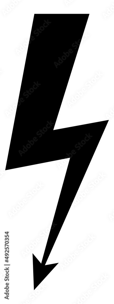 Thunderbolt icon. Black flash light with arrow symbol Stock Vector ...