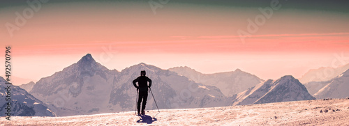 ski en fin de journée © catalyseur7