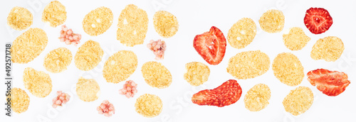 dried strawberries close-up on a white background