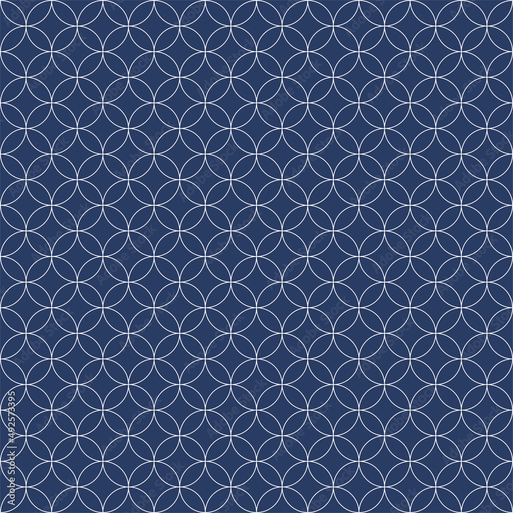 Abstract seamless tile pattern with circles in outlines on a blue background
Abstract seamless tile pattern with circles in outlines on a blue background