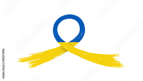 brush ribbon with ukraine color flag
