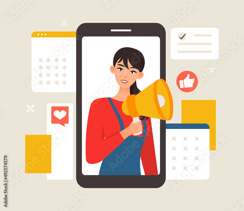 Influencer with loudspeaker