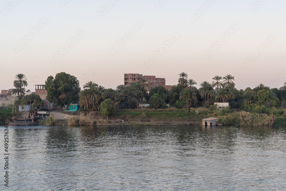Arab houses at Nile river coast.
