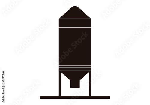 Icono negro de silo de grano de una granja.