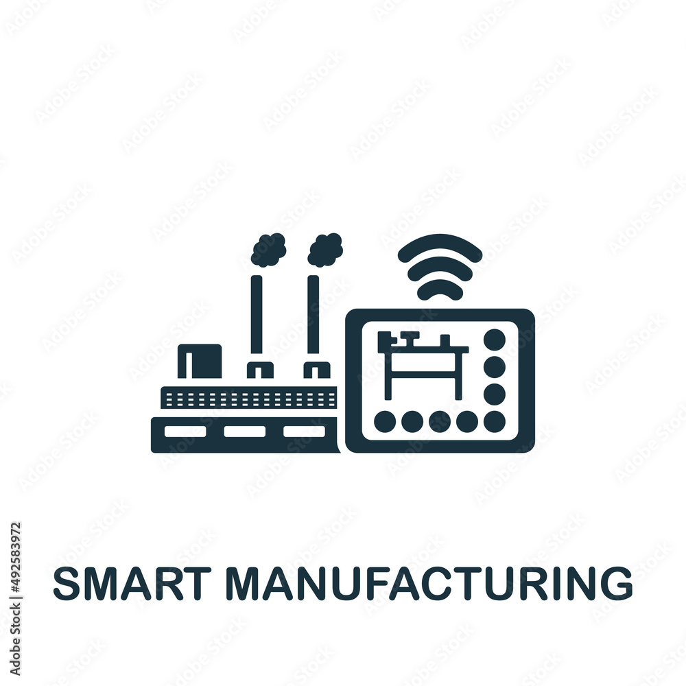 Smart Manufacturing icon. Monochrome simple icon for templates, web ...