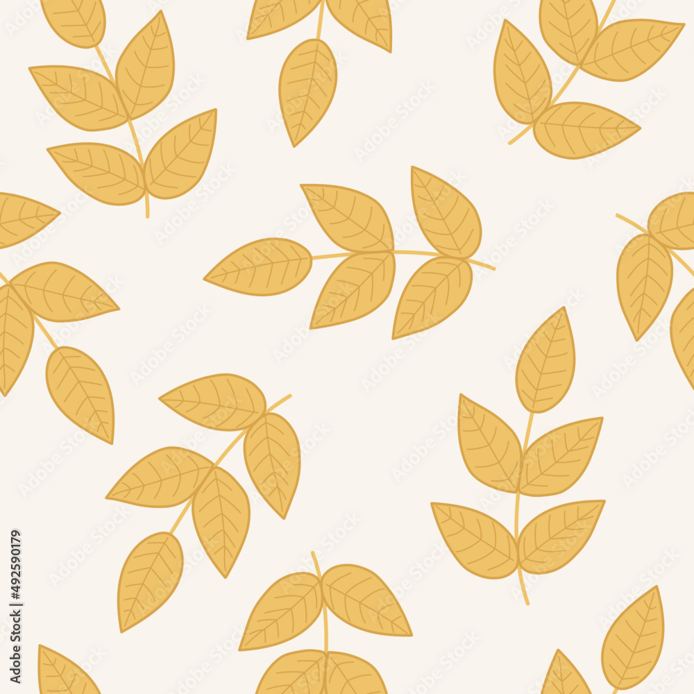 aesthetic pattern with yellow leaves