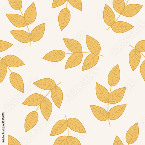 aesthetic pattern with yellow leaves