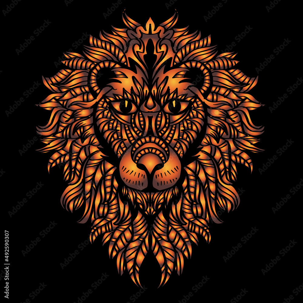 Gold Zentangle Lion. Mandala drawing, Lion mandala, Doodle art designs Gold Zentangle Lion. Mandala drawing, Lion mandala, Doodle art designs