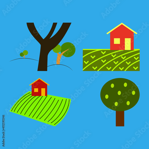 Geometric icon. Agriculture set. Color illustration. Vector. 