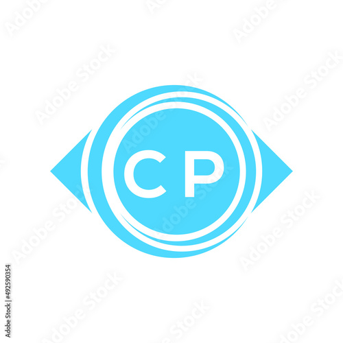 cp letter logo design on white background. cp creative initials letter logo concept. cp letter design. photo